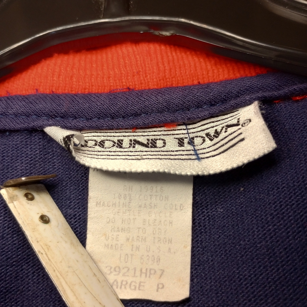 Vintage 70s Oversized Ribbed Varsity Cardigan Preppy Track Suit Jacket Prepcore - Picture 5 of 7